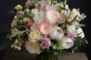 Enchanting Embrace: Pastel Pink Garden Rose Bouquet with Seasonal Mead -  Lauri Bloom